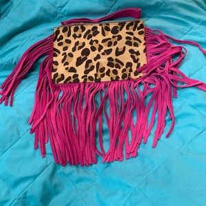 New Reversible Clutch with Sued Fringe